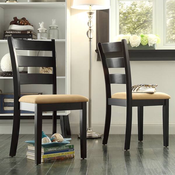 TRIBECCA HOME Wilmington Black Ladder Back Dining Chair (Set of 2
