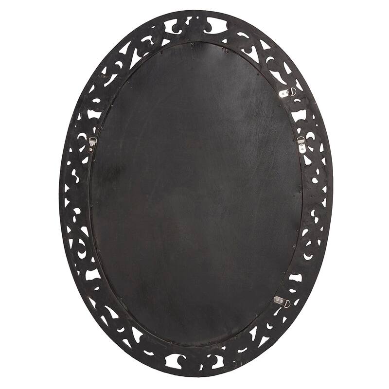 Allan Andrews Copper Grove Grizzly Ridge Antique Bronze Scrollwork Oval Wall Mirror - A/N