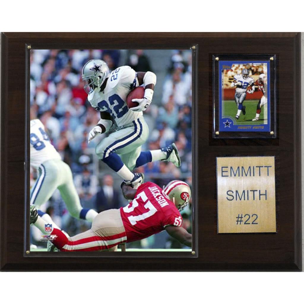 Emmitt Smith 12x15 Cherry Wood Player Plaque