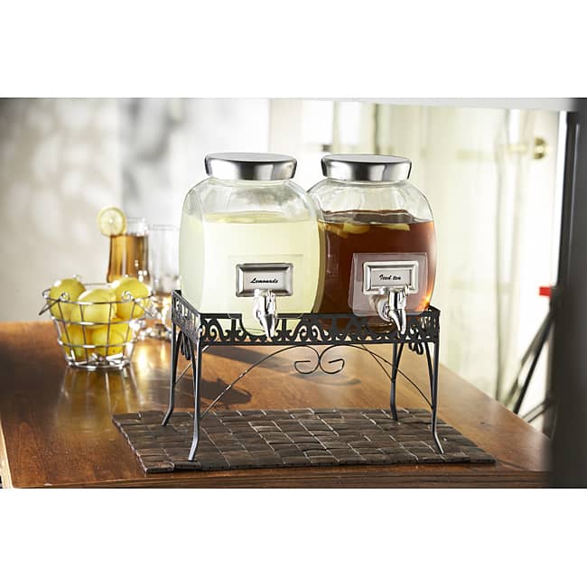 Style Setter Williamsburg 2-gallon Glass Beverage Dispenser Set