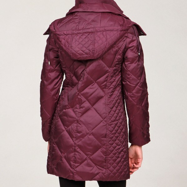 quilted 3 4 length coat