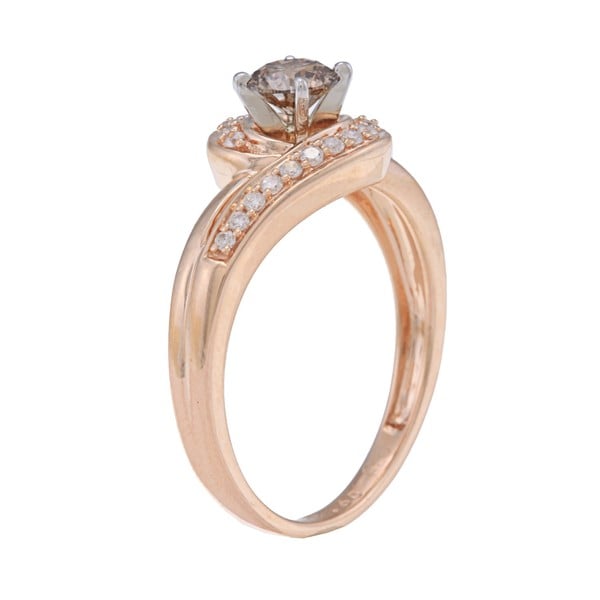 14k Pink Gold 5/8ct TDW Champagne Diamond Ring Diamond Rings