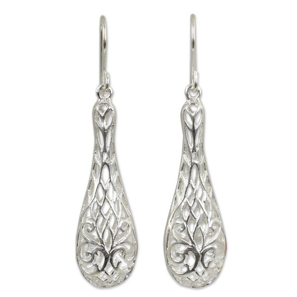 Handmade Sterling Silver Thai Lace Dangle Earrings Thailand Handmade Sterling Silver X27 Thai Lace Dangle Earrings Thailand