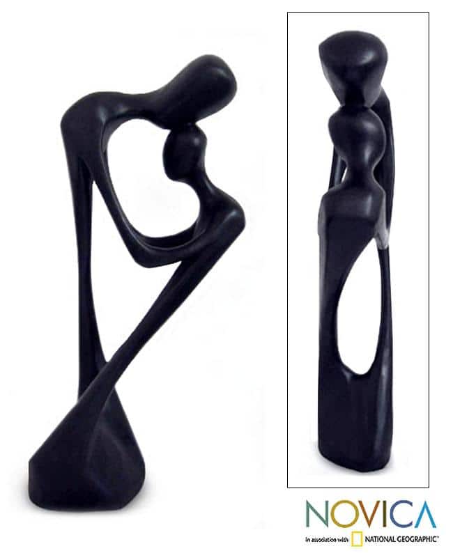 Sese Wood 'We Are One' Sculpture (Ghana)