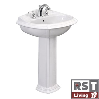 RST Living Icera Vanier White Pedestal Lavatory - Bed Bath & Beyond ...