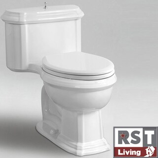 RST Living Icera Vanier Chair-height Elongated White One-piece Toilet ...