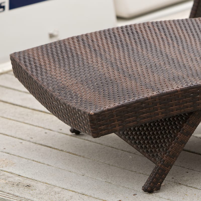 Christopher Knight Home Outdoor Brown Wicker Adjustable Chaise Lounge Chair (Set of 2)