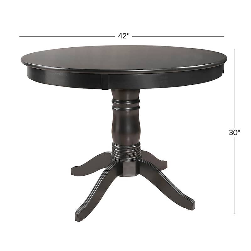 Wilmington Black Round Pedestal 5-piece Dining Set by iNSPIRE Q Classic