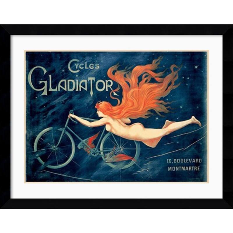 Framed Art Print 'Cycles Gladiator' by Georges Massias 38 x 28-inch