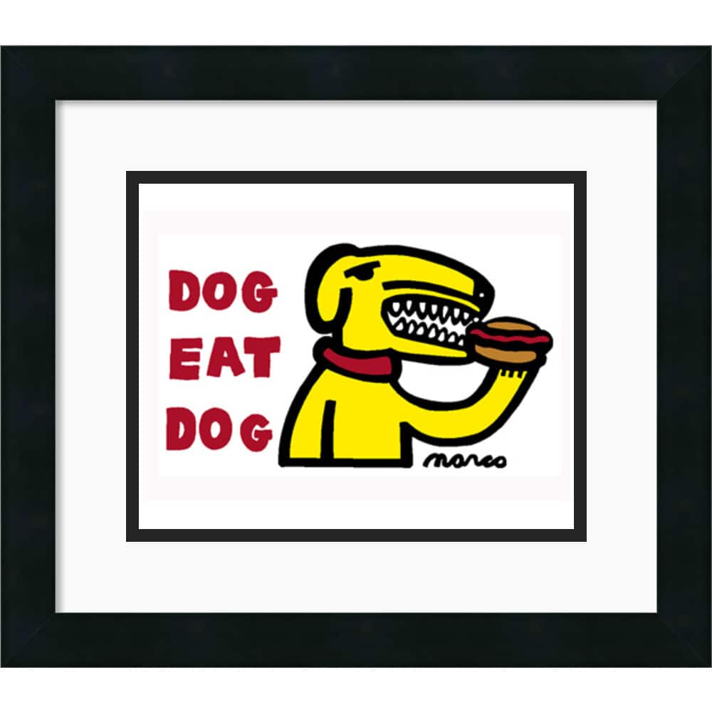 Peter Marco 'Dog Eat Dog' Framed Art Print 16 x 14-inch