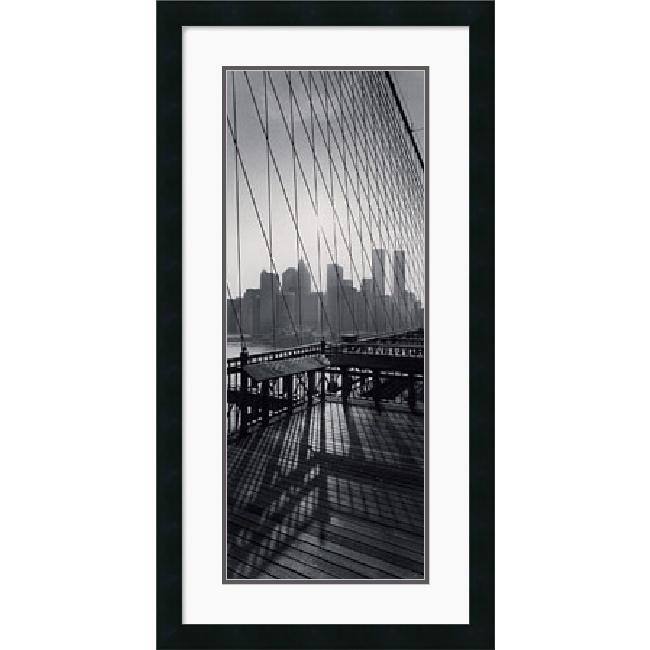 Framed Art Print 'View From Brooklyn Bridge' by Torsten Andreas Hoffman 18 x 34-inch