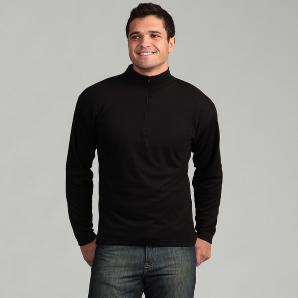 Kenyon Men's Black Zip-neck Midweight Thermal Top