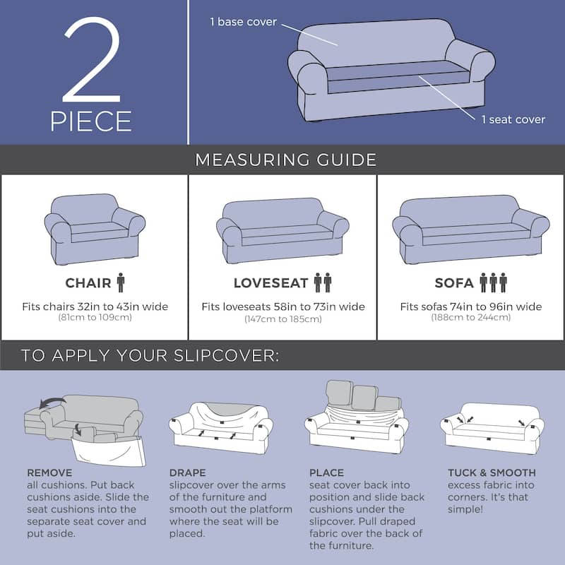 Maytex Stretch 2 Piece Pixel Sofa Slipcover / Furniture Cover