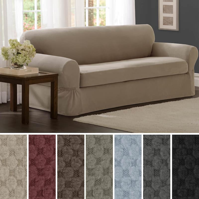 Maytex Stretch 2 Piece Pixel Sofa Slipcover / Furniture Cover