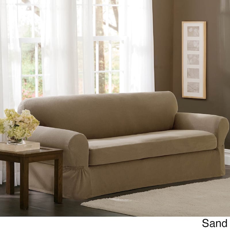 Maytex Stretch 2 Piece Pixel Sofa Slipcover / Furniture Cover