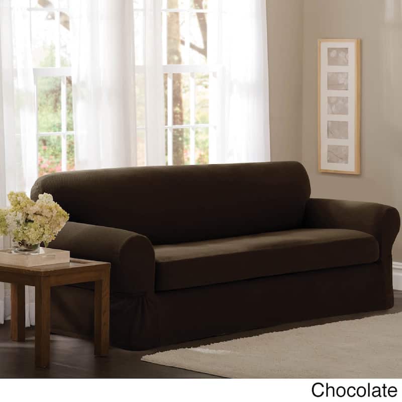 Maytex Stretch 2 Piece Pixel Sofa Slipcover / Furniture Cover