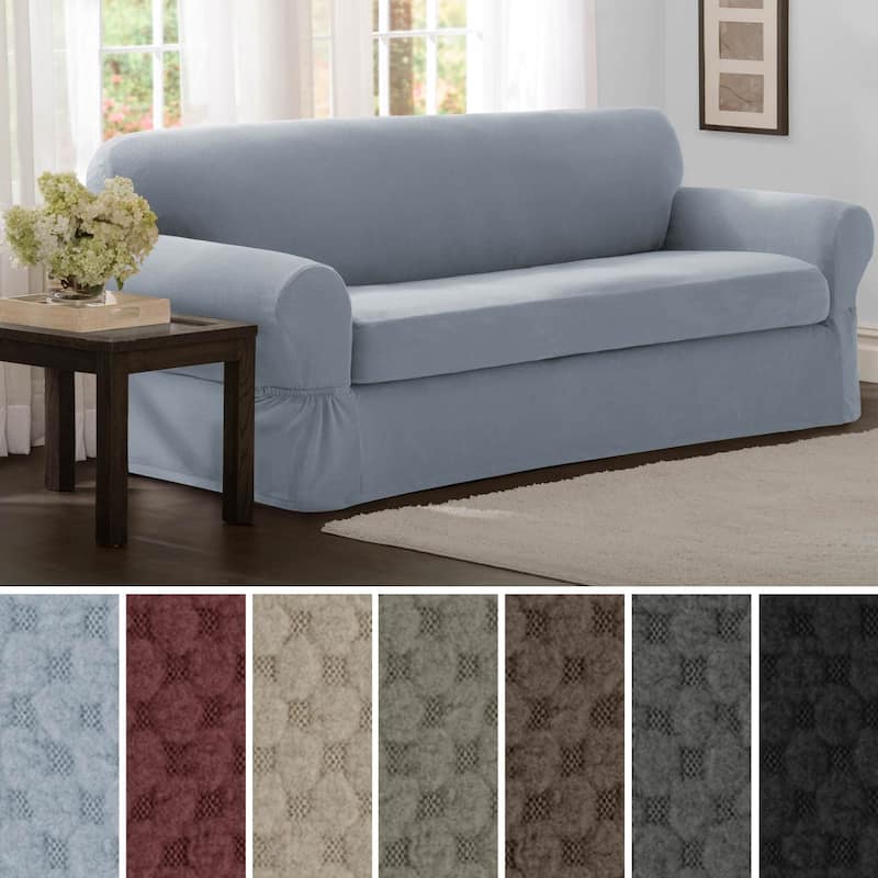 Maytex Stretch 2 Piece Pixel Sofa Slipcover / Furniture Cover