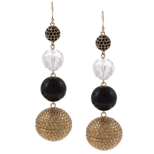 ABS by Allen Schwartz 'Gone Wild' Linear Bead Earrings ABS by Allen Schwartz Gold Overlay Earrings