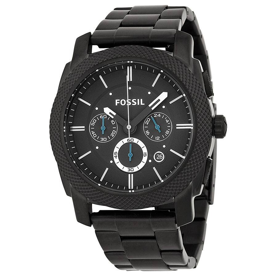 Fossil Men's 'Machine' Black Stainless Steel Chronograph Watch