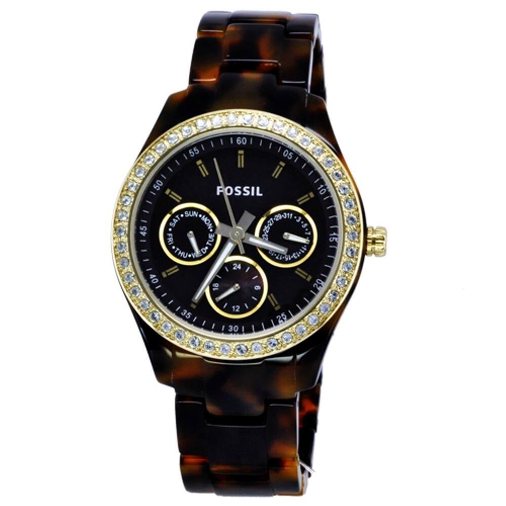 Fossil Women's ES2795 'Stella' Multifunction Brown Dial Tortoise Watch