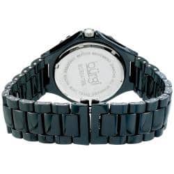 Burgi Women's Diamond Ceramic Black Quartz Watch
