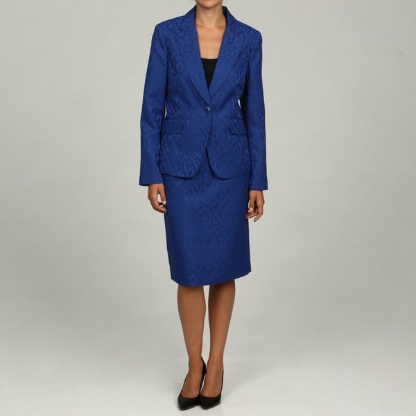 John Meyer Women's Royal Patterned 1-button Skirt Suit - Overstock ...