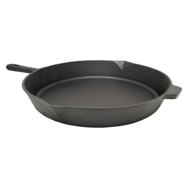 Bayou Classic 16 Inch Oven Safe Cast Iron Skillet Saucepan Cooking