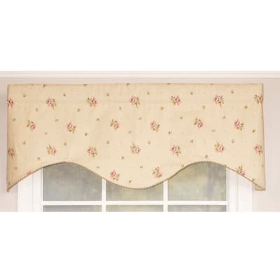 RLF Home Hillside Rose Cornice Window Valance - Natural
