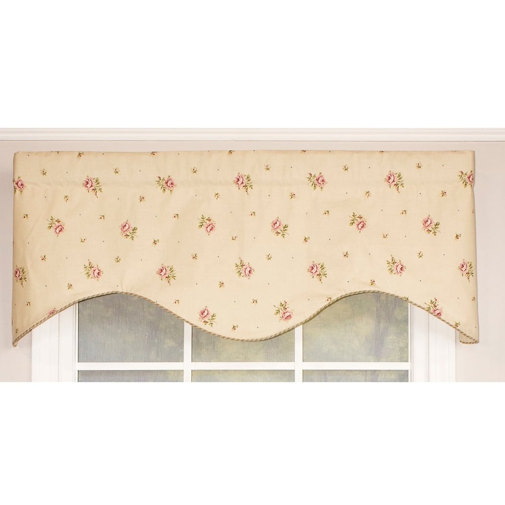 RLF Home Hillside Rose Cornice Window Valance - Natural