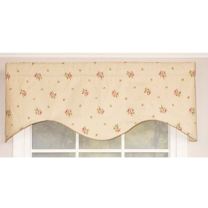 RLF Home Hillside Rose Cornice Window Valance - Natural