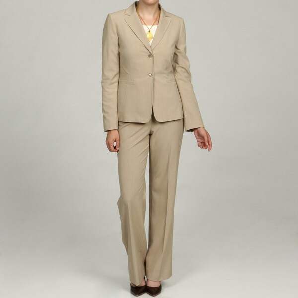 Tahari-Womens-Oatmeal-Brown-2-button-Stretch-Pant-Suit-30150689-02a4 ...