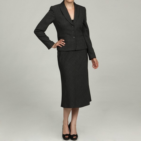Tahari Women's Black/ Grey Skirt Suit - 13781143 - Overstock.com ...