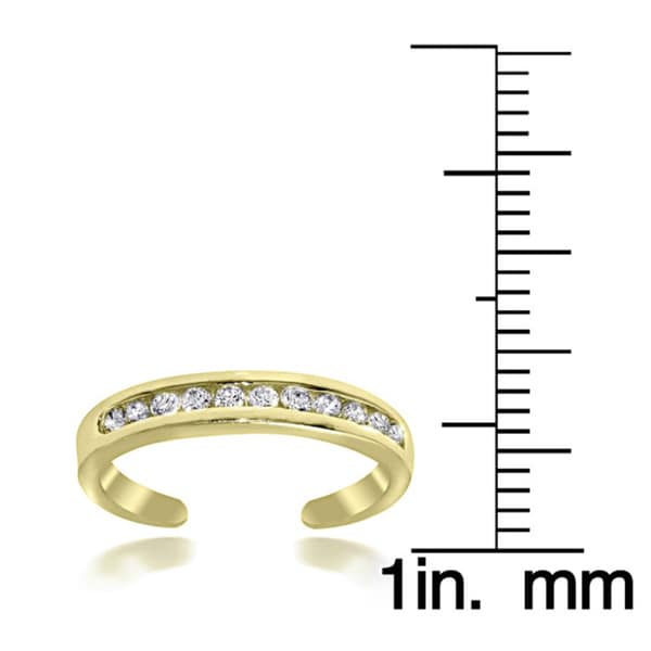 Shine Jewel Amazing Looking Cubic Zirconia 92.5 Sterling Silver Flexible Toe Ring For Girl
