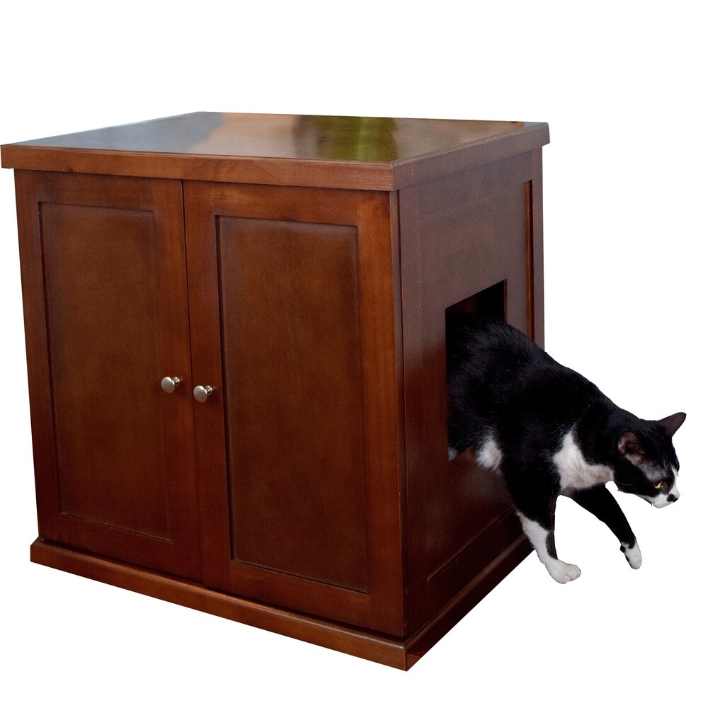 Smoke Color THE REFINED FELINE Cat Litter Box Enclosure Cabinet Modern Style Hidden Litter Tray Cat Furniture XLarge Large