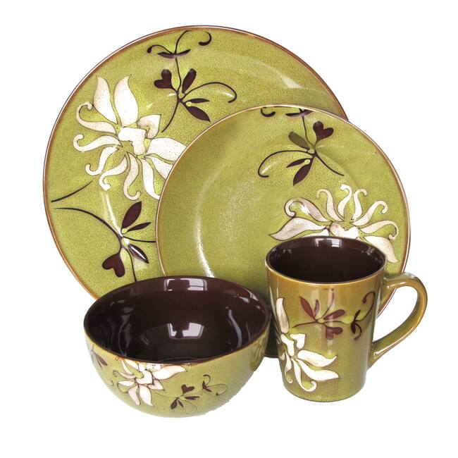 American Atelier Mirabel Green 16-piece Dinnerware Set