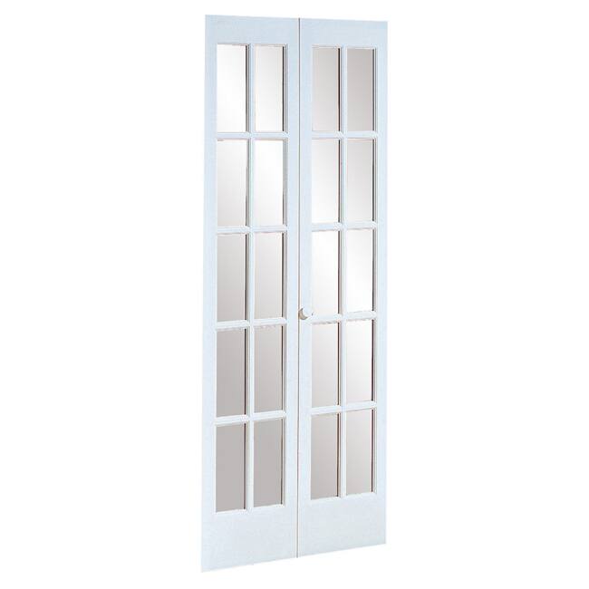 AWC Traditional Divided Glass Prefinished White 36-inch Bifold Door