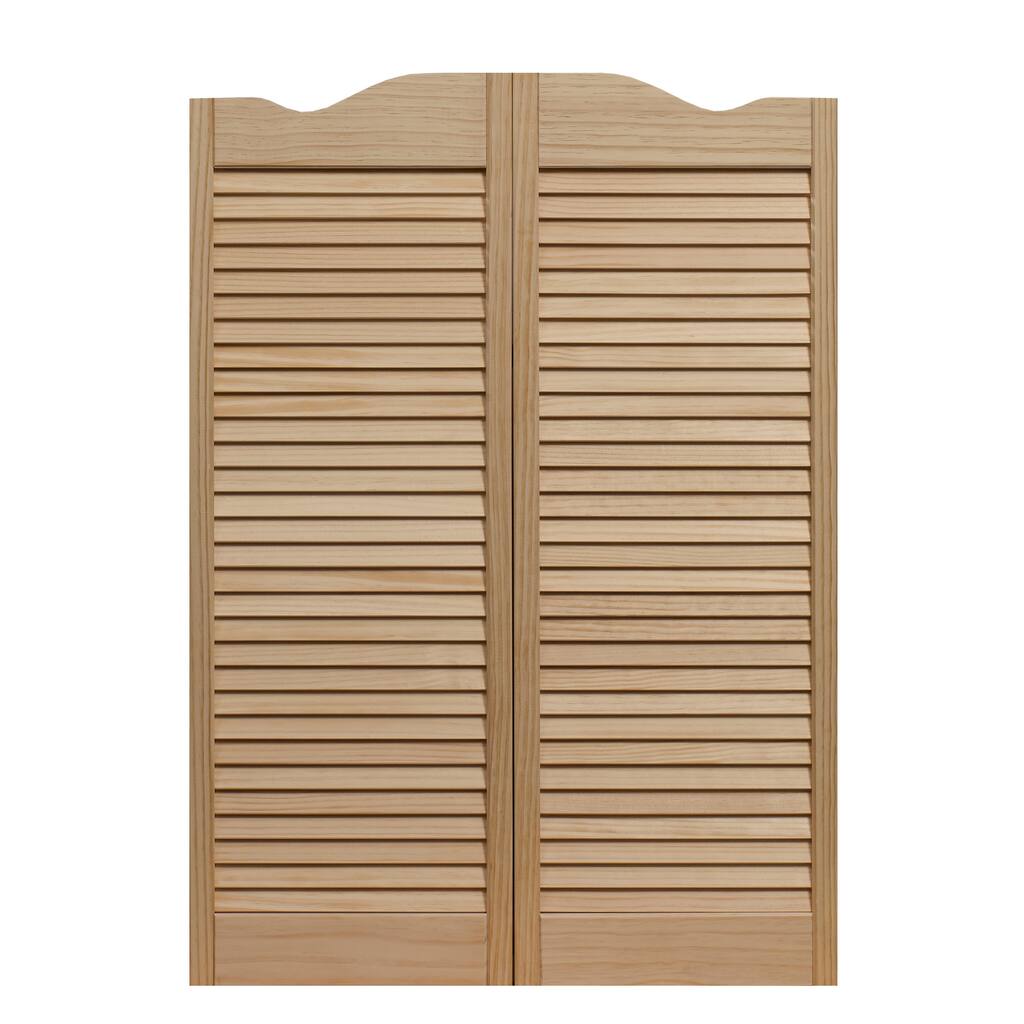 AWC Dixieland Unfinished Pine Louvrered 36-inch Cafe Doors