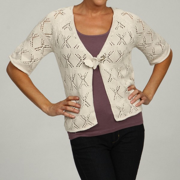 Lauren Hansen Women's Stone Crochet Cardigan FINAL SALE Lauren Hansen Cardigans & Twin Sets