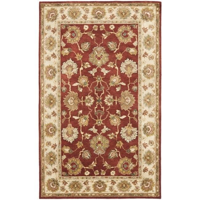 Handmade Oushak Rust/ Ivory Hand spun Wool Rug (5 X 8)