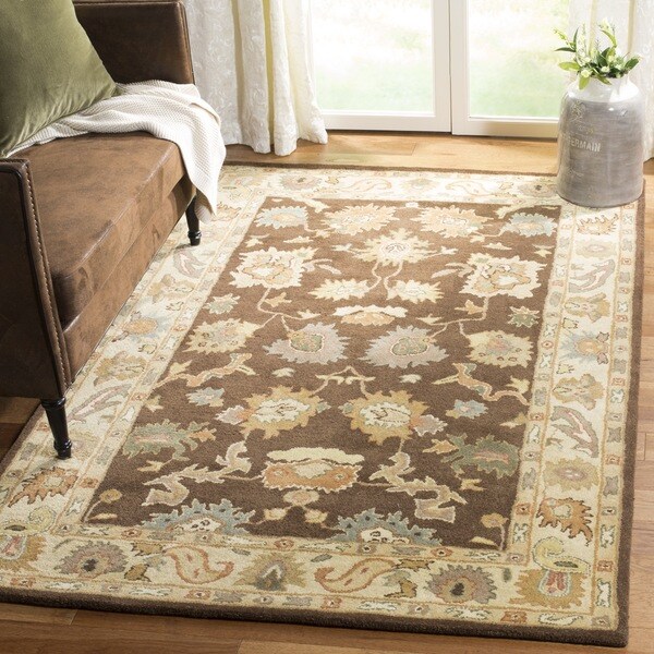 Safavieh Handmade Zeigler Brown/ Ivory Hand-spun Wool Rug - 8' x 10'