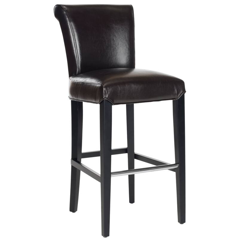 SAFAVIEH Betheny Brown Leather 29-inch Bar Stool - 18.7" x 23.2" x 43.5"