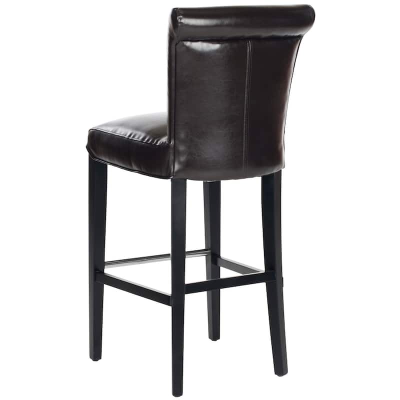 SAFAVIEH Betheny Brown Leather 29-inch Bar Stool - 18.7" x 23.2" x 43.5"