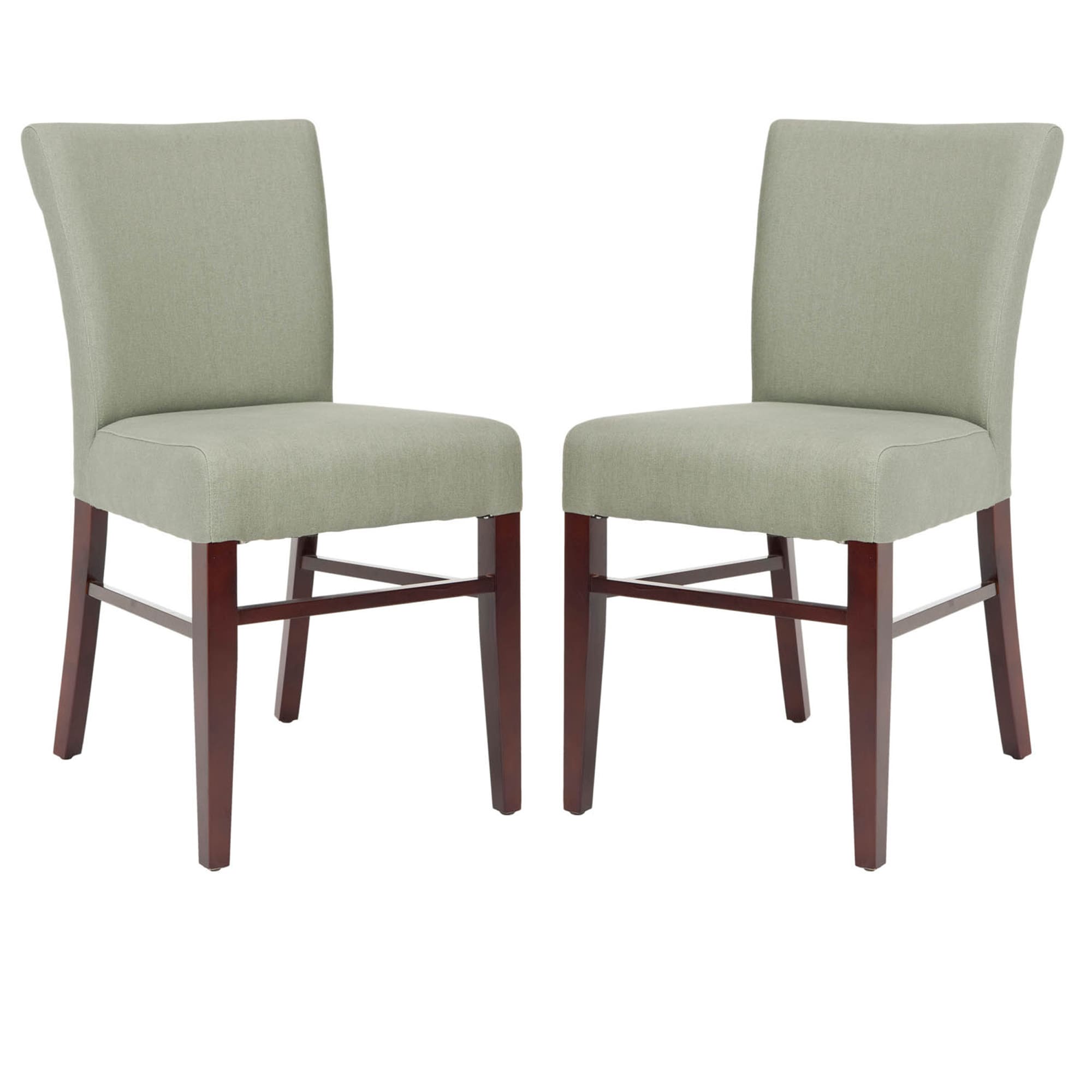 Safavieh Bolton Grey Green Linen Side Chairs (set Of 2) (Grey GreenMaterials Wood and LinenFinish MahoganySeat height 20.1 inchesDimensions 34.6 inches high x 22.6 inches wide x 18.3 inches deep Number of boxes this will ship in 1Chairs arrive fully 