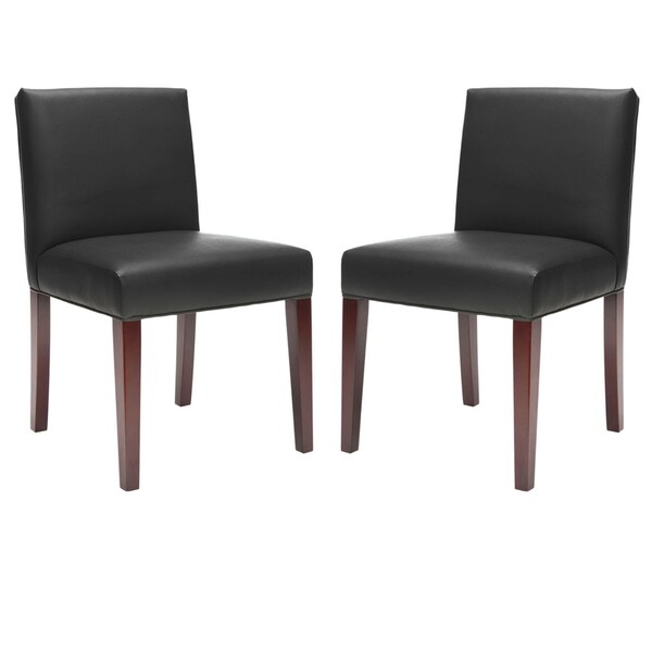 Shop Safavieh Parsons Dining Amsterdam Grey Black Leather Dining Chairs