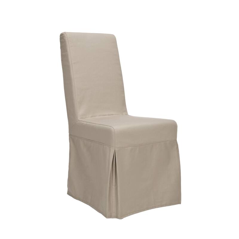 SAFAVIEH Dining Parsons Durham Taupe Slipcover Dining Chairs (Set of 2) - 18.7" x 23.2" x 39.5"