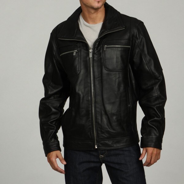 mens michael kors leather jacket