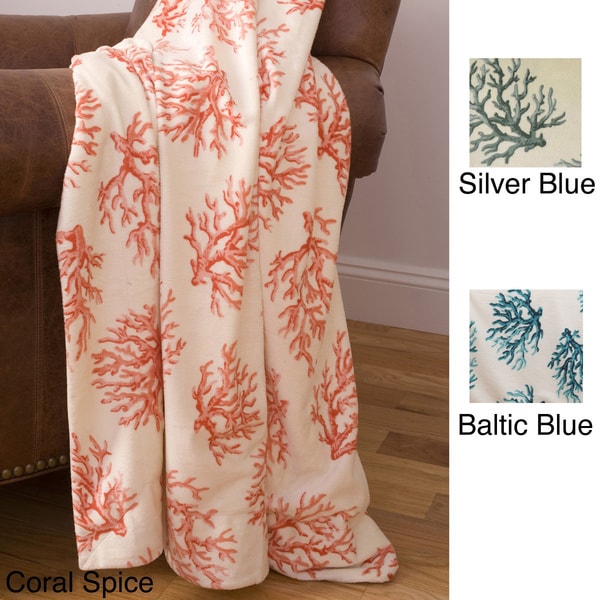 Coral Printed Microplush Throw Thro Throws