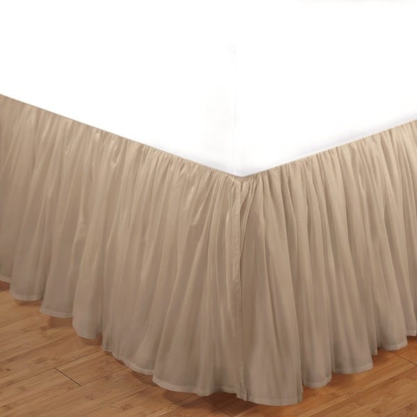 Greenland Home Fashions Linen Cotton Voile 15inch Kingsize Bedskirt