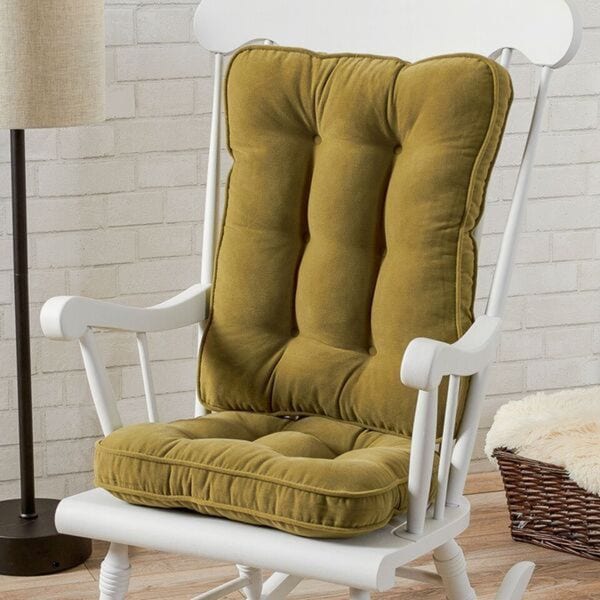 Sweet Home Collection 2 Piece Tufted Non Slip Rocking Chair Cushion Set Sage