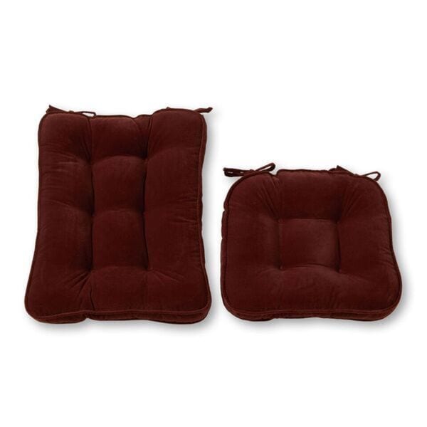 Burgundy Hyatt 2-Piece Reversible Rocking Chair Cushion Set